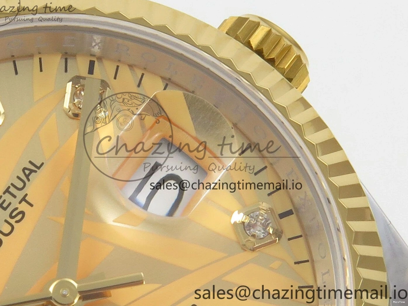 MiroTime 0327 SunProtective DateJust 36 SS YG ARF 1:1 Best Edition 904L Steel YG Leaf Diamonds Dial on Oyster Bracelet SH 87